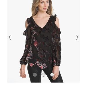 WHBM FLORAL VELVET BLOUSE